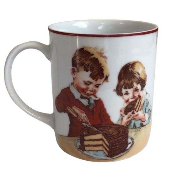 Normal Rockwell 4-Piece Mug Set Cover Of Hersey 1934 Cookbook - Picture 1 of 7